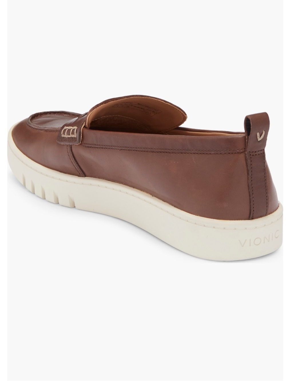 Vionic Chantel Dark Brown Leather Penny Loafer Slip-On Sneaker - Sz 6, Like New - Picture 2 of 15